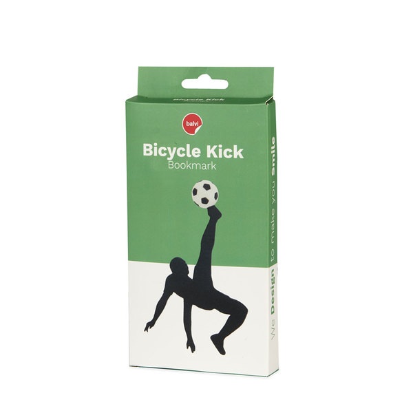Balvi Marcapáginas Bicycle Kick Color Negro/blanco Inspirado en el deporte fútbol Plástico