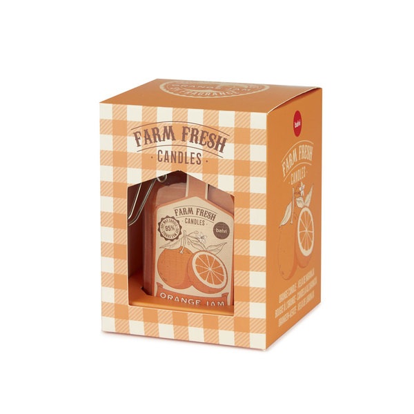alvi Vela aromática Farm Fresh Color Naranja Diseño de tarro de mermelada con olor a fruta naranja C