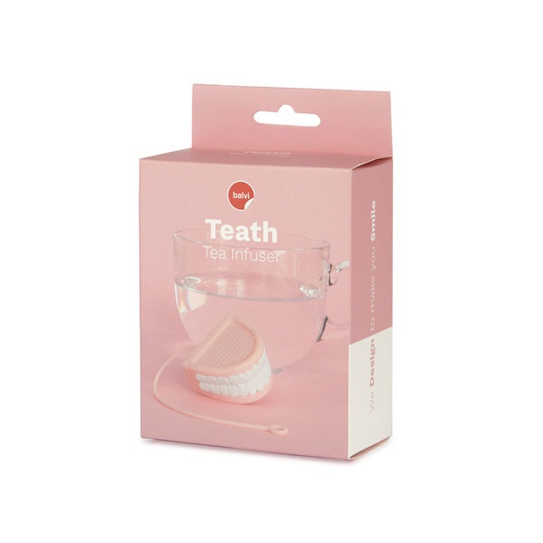 Balvi Infusor té TEAth Color Rosa Simula una prótesis dental Silicona