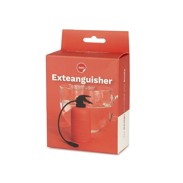 Balvi Infuseur thé ExtTEAnguisher Couleur Rouge Représente un extincteur Silicone