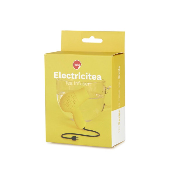 Balvi Tea infuser ElectriciTEA Yellow colour Simulates a hair dryer Silicone