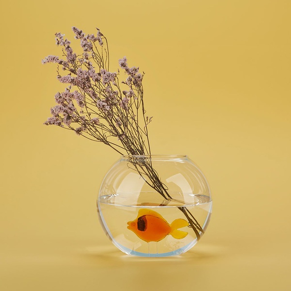 Balvi Jarrón Fish Florero Con la figura de un pez Vidrio Borosilicato 13x15(dia) cm DISEÑO DIVERTIDO