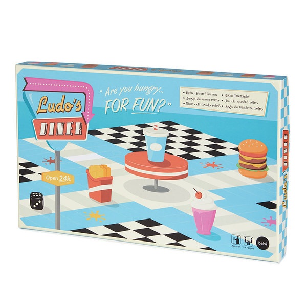Balvi Juego de mesa Ludo's Diner Parchís en versión restaurante de comida rápida Plástico