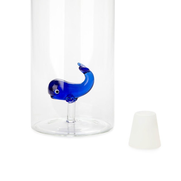 alvi - Blue Whale Balvi Botella Blue Whale Con figura en forma de ballena azul en el interior Borosi