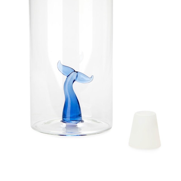 Balvi Botella Tail Color azul Con figura en forma de cola de ballena Borosilicato