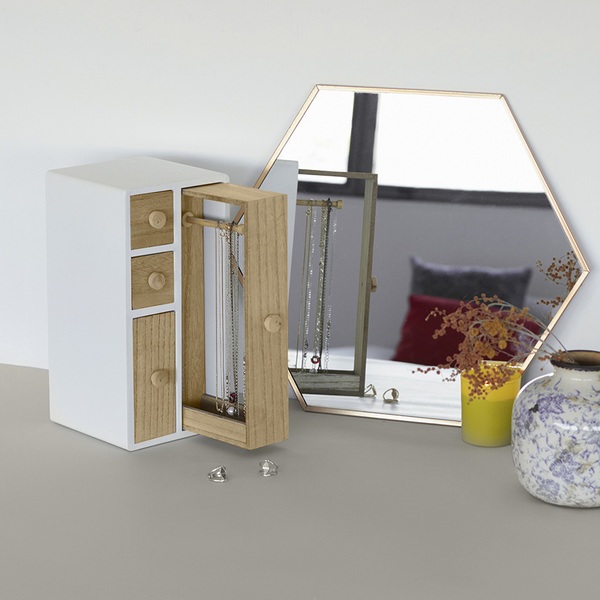Balvi Caja joyero Attic Color Blanco Caja Joyero de diseño exclusivo y elegante Madera