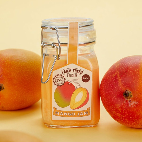 Balvi Bougie parfumée Farm Fresh Couleur Jaune Design de pot de confiture
