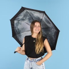 Balvi Paraguas Moon Color Negro, Blanco Negro por fuera y con una luna por dentro Nylon