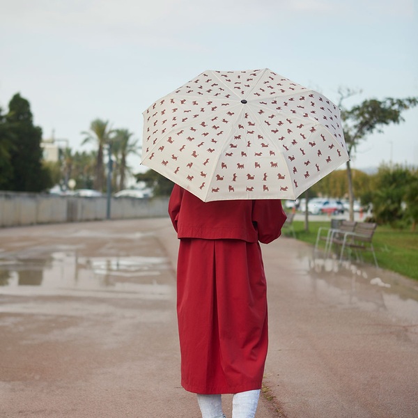 Balvi Parapluie Puppymbrella Couleur Beige Comprend une housse en néoprène en forme de chien Nylon