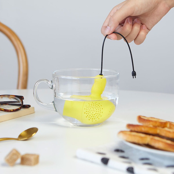 Balvi Tea infuser ElectriciTEA Yellow colour Simulates a hair dryer Silicone