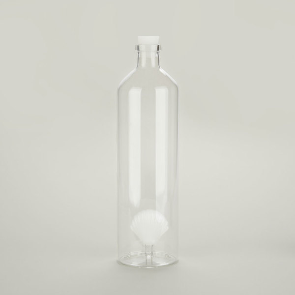 Balvi Botella Atlantic Shell Color blanco Hecho a mano en borosilicato Vidrio 30cm
