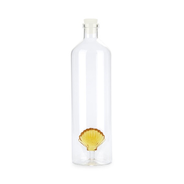 Balvi Botella Atlantic Shell Color amarillo Hecho a mano en borosilicato Vidrio 30cm