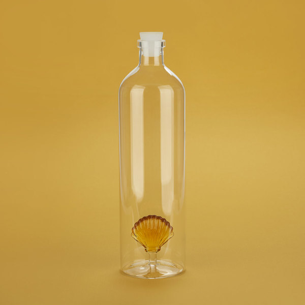 Balvi Botella Atlantic Shell Color amarillo Hecho a mano en borosilicato Vidrio 30cm
