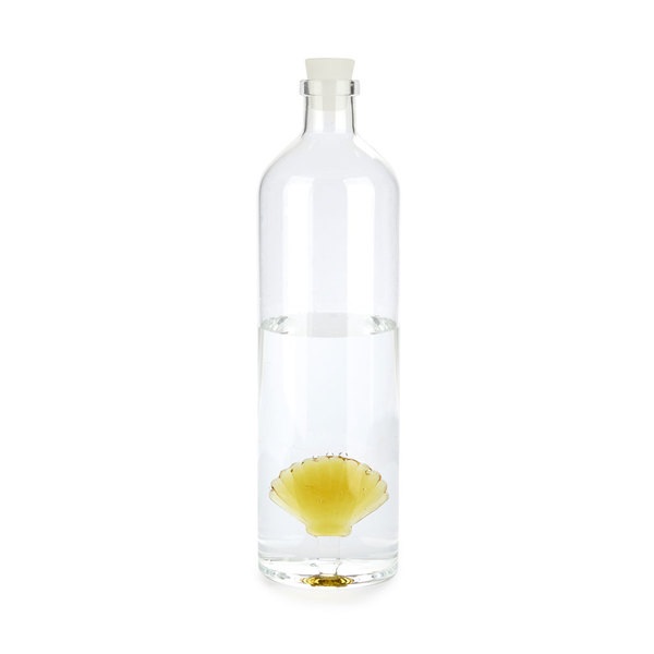 Balvi Botella Atlantic Shell Color amarillo Hecho a mano en borosilicato Vidrio 30cm