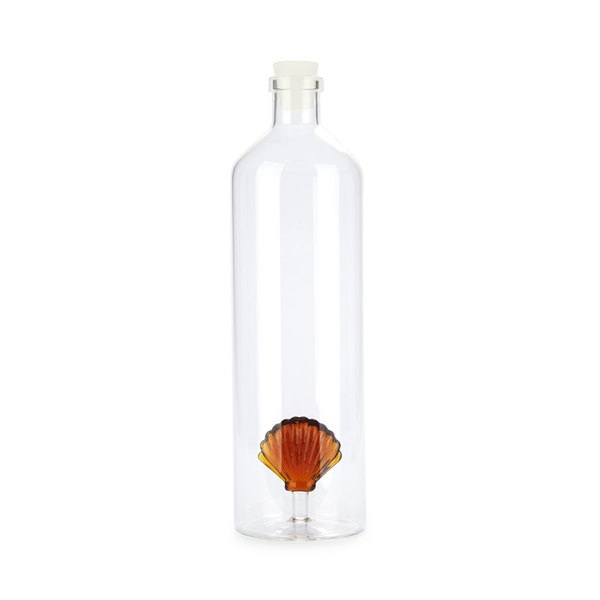 Balvi Botella Atlantic Shell Color ámbar Hecho a mano en borosilicato Vidrio 30cm