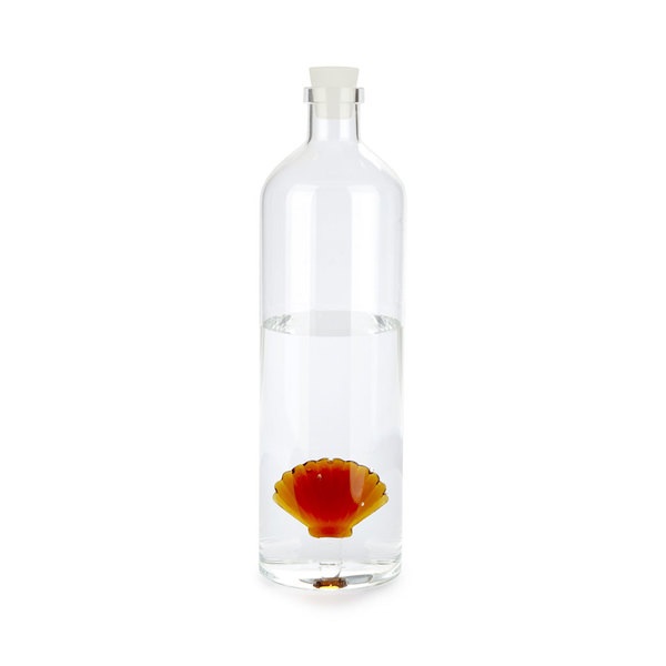 Balvi Botella Atlantic Shell Color ámbar Hecho a mano en borosilicato Vidrio 30cm