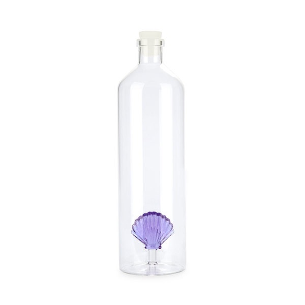 Balvi Botella Atlantic Shell Color lila Hecho a mano en borosilicato Vidrio 30cm