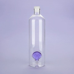 Balvi Bottle Atlantic Shell Lilac colour Handmade in borosilicate glass 30cm