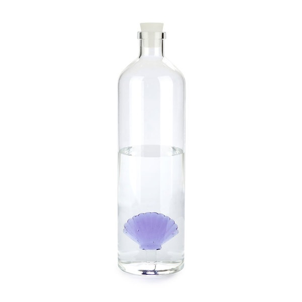 Balvi Botella Atlantic Shell Color lila Hecho a mano en borosilicato Vidrio 30cm