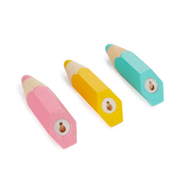 Balvi Colgador pared Pencil Color Amarillo,rosa,turquesa 3 unidades Madera