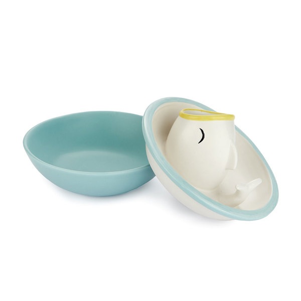 Balvi Cuenco aperitivo Hungry Fish Dos piezas, doble función Cerámica 16cm