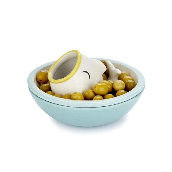 Balvi Cuenco aperitivo Hungry Fish Dos piezas, doble función Cerámica 16cm