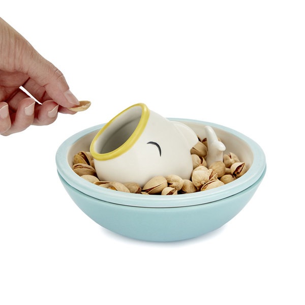 Balvi Cuenco aperitivo Hungry Fish Dos piezas, doble función Cerámica 16cm