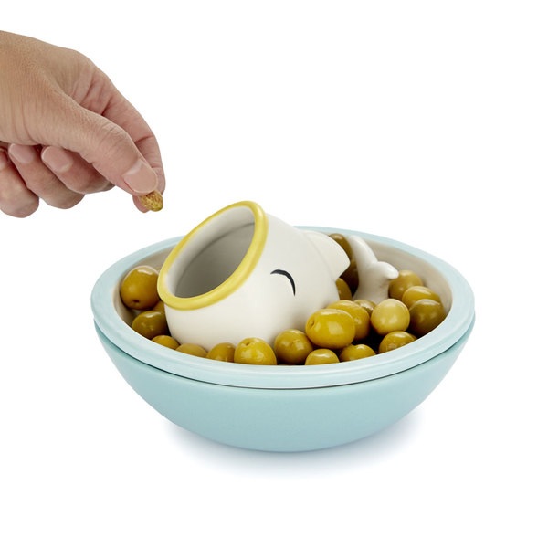 Balvi Cuenco aperitivo Hungry Fish Dos piezas, doble función Cerámica 16cm