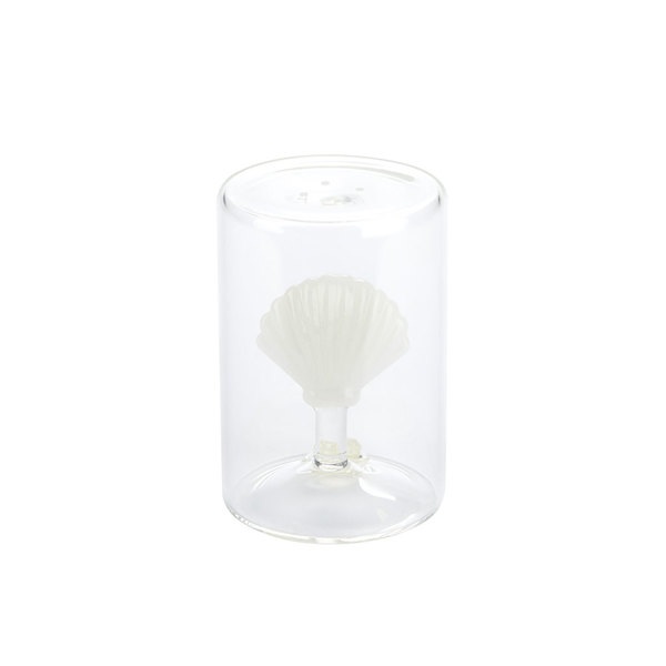 Balvi Salero Atlantic Shell Color blanco Hecho a mano en borosilicato Vidrio