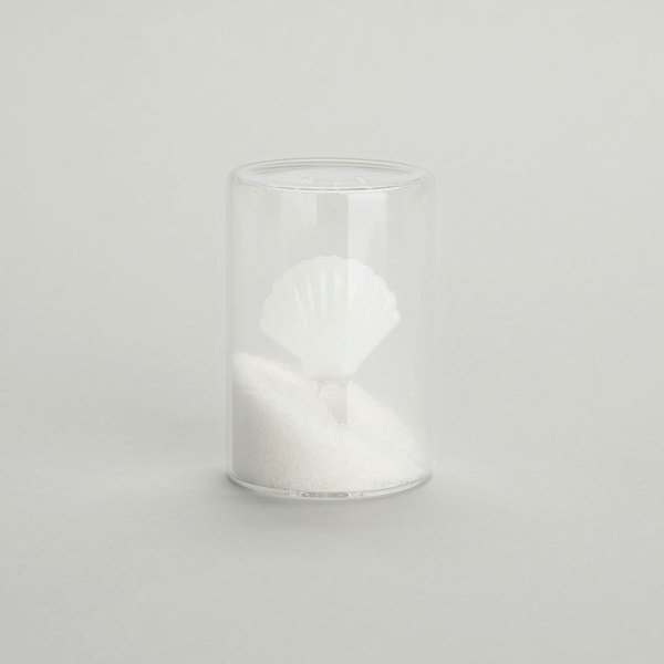 Balvi Salero Atlantic Shell Color blanco Hecho a mano en borosilicato Vidrio