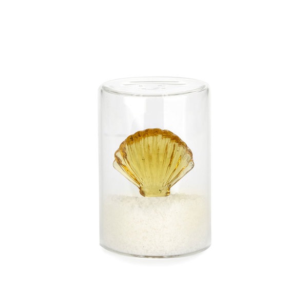 Balvi Salero Atlantic Shell Color amarillo Hecho a mano en borosilicato Vidrio