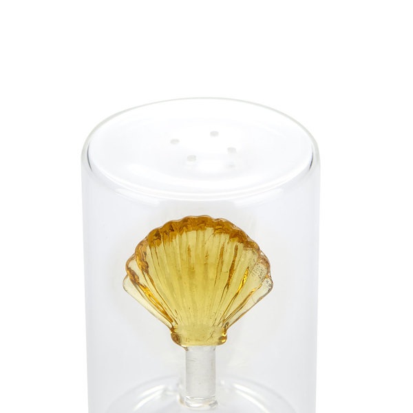 Balvi Salero Atlantic Shell Color amarillo Hecho a mano en borosilicato Vidrio