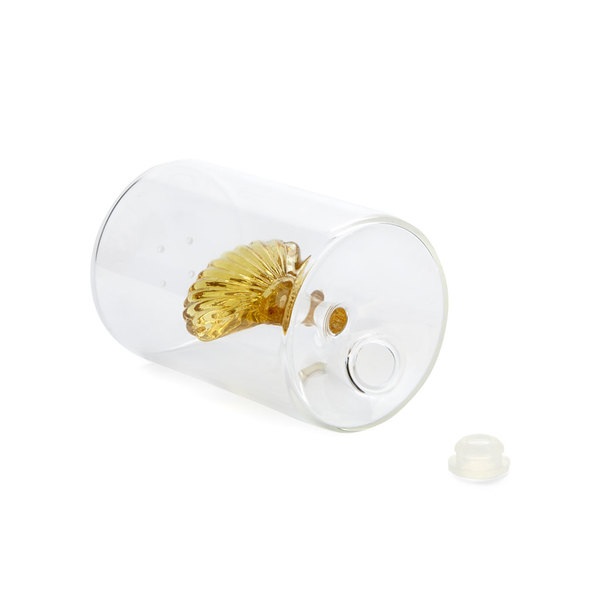 Balvi Salero Atlantic Shell Color amarillo Hecho a mano en borosilicato Vidrio