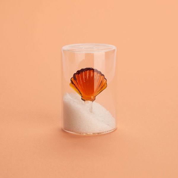 Balvi Salero Atlantic Shell Color ámabar Hecho a mano en borosilicato Vidrio