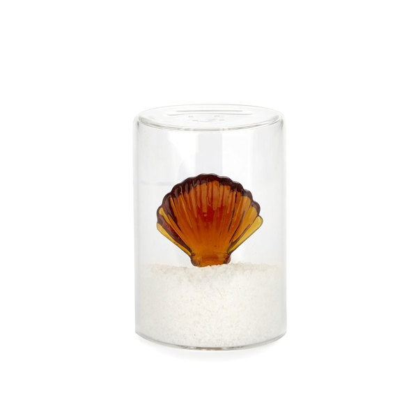 Balvi Salero Atlantic Shell Color ámabar Hecho a mano en borosilicato Vidrio