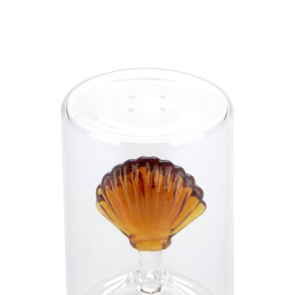 Balvi Salero Atlantic Shell Color ámabar Hecho a mano en borosilicato Vidrio
