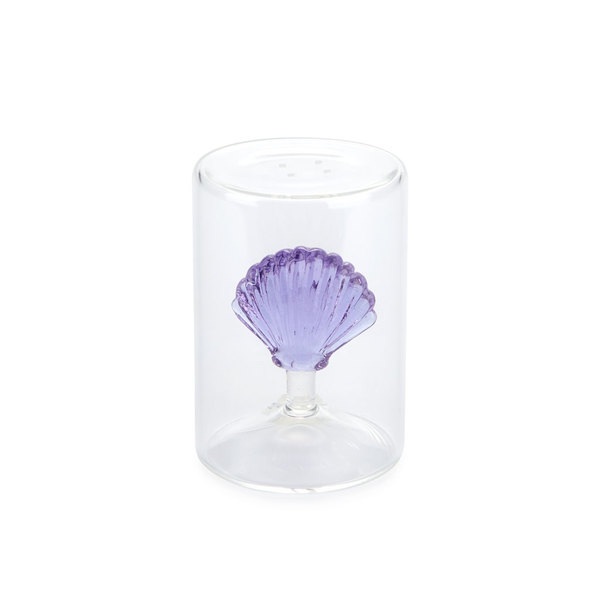 Balvi Salero Atlantic Shell Color lila Hecho a mano en borosilicato Vidrio
