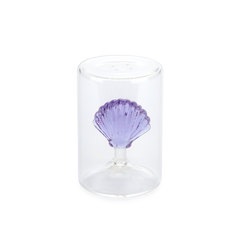 Balvi Salt shaker Atlantic Shell Lilac colour Handmade in borosilicate glass