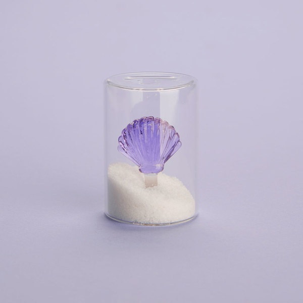 Balvi Salero Atlantic Shell Color lila Hecho a mano en borosilicato Vidrio