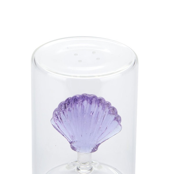 Balvi Salero Atlantic Shell Color lila Hecho a mano en borosilicato Vidrio