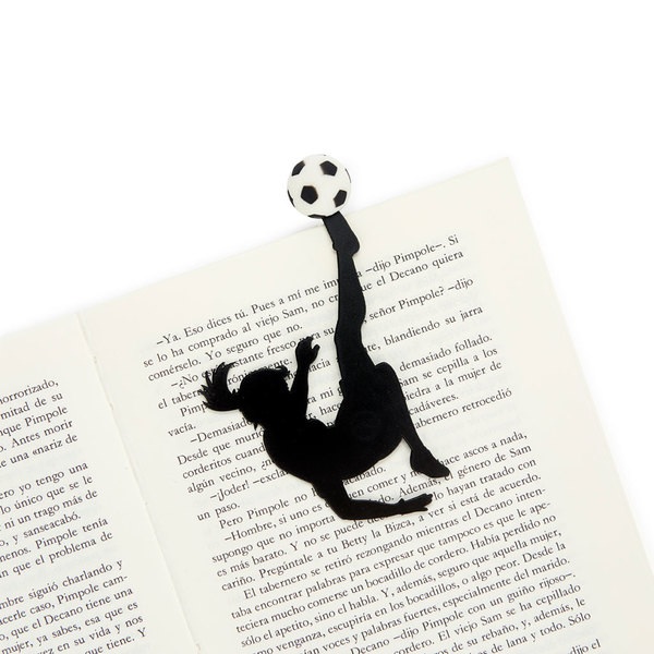 alvi Marcapáginas Bicicle Kick Girl Color negro Punto de lectura para libros Ligero, fino y resisten