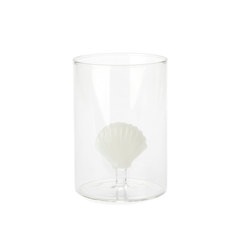 Balvi bicchiere Atlantic Shell colore bianco Fatto a mano in vetro borosilicato 300 ml