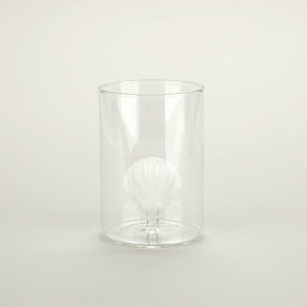 Balvi Verre Atlantis Shell Couleur blanc Fabriqué à la main en borosilicate Verre 300 ml