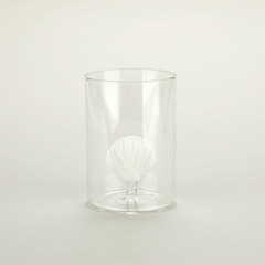 Balvi bicchiere Atlantic Shell colore bianco Fatto a mano in vetro borosilicato 300 ml