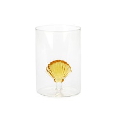 Balvi Glass Atlantic Shell Yellow colour Handmade in borosilicate glass 300 ml