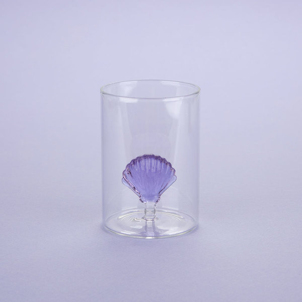 Balvi Vaso Atlantic Shell Color lila Hecho a mano en borosilicato Vidrio 300 ml