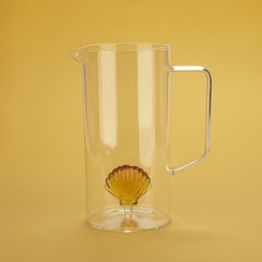 Balvi caraffa Atlantic Shell colore giallo Fatta a mano in vetro borosilicato 1,3 L