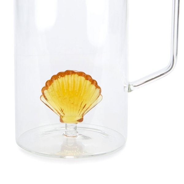 Balvi Jarra Atlantic Shell Color amarillo Hecho a mano en borosilicato Vidrio 1,3 L