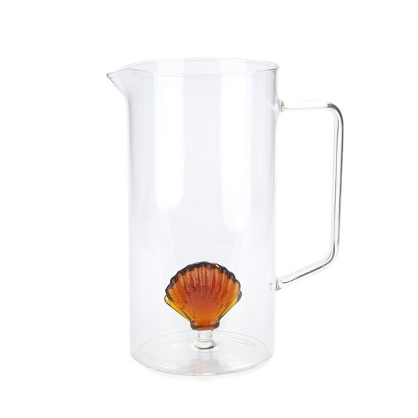 Balvi Jarra Atlantic Shell Color ámbar Hecho a mano en borosilicato Vidrio 1,3 L