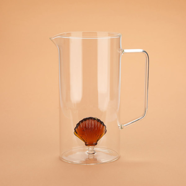 Balvi Jarra Atlantic Shell Color ámbar Hecho a mano en borosilicato Vidrio 1,3 L